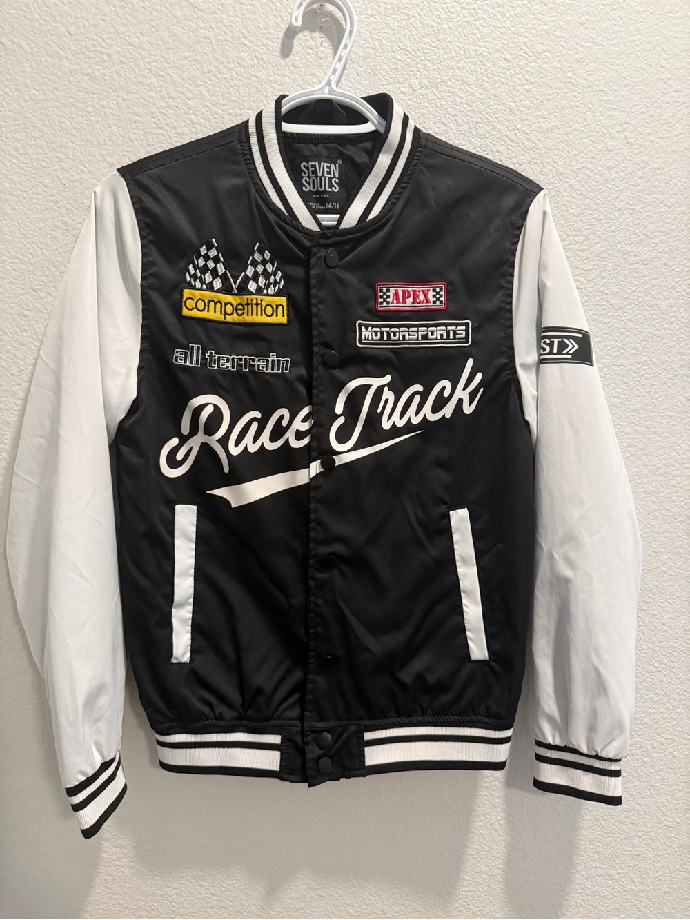 Race Track Bomber Jacket - Black/White
